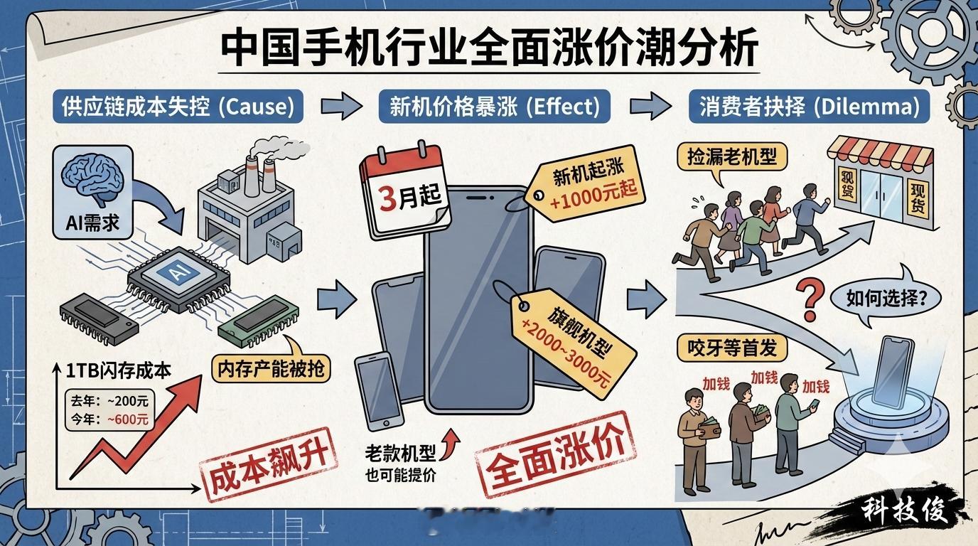 中国手机行业将迎来全面涨价看了眼供应链消息，这波涨价真不能全怪手机厂商，成本确实