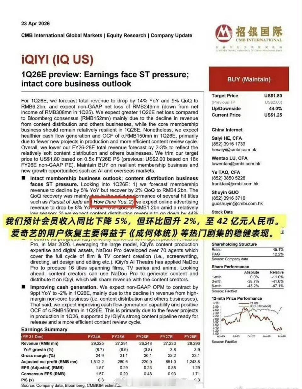 🥝的劵商研报直接提及到王楚然跟丞磊主演的《成何体统》，看来对于这部剧的认同感还