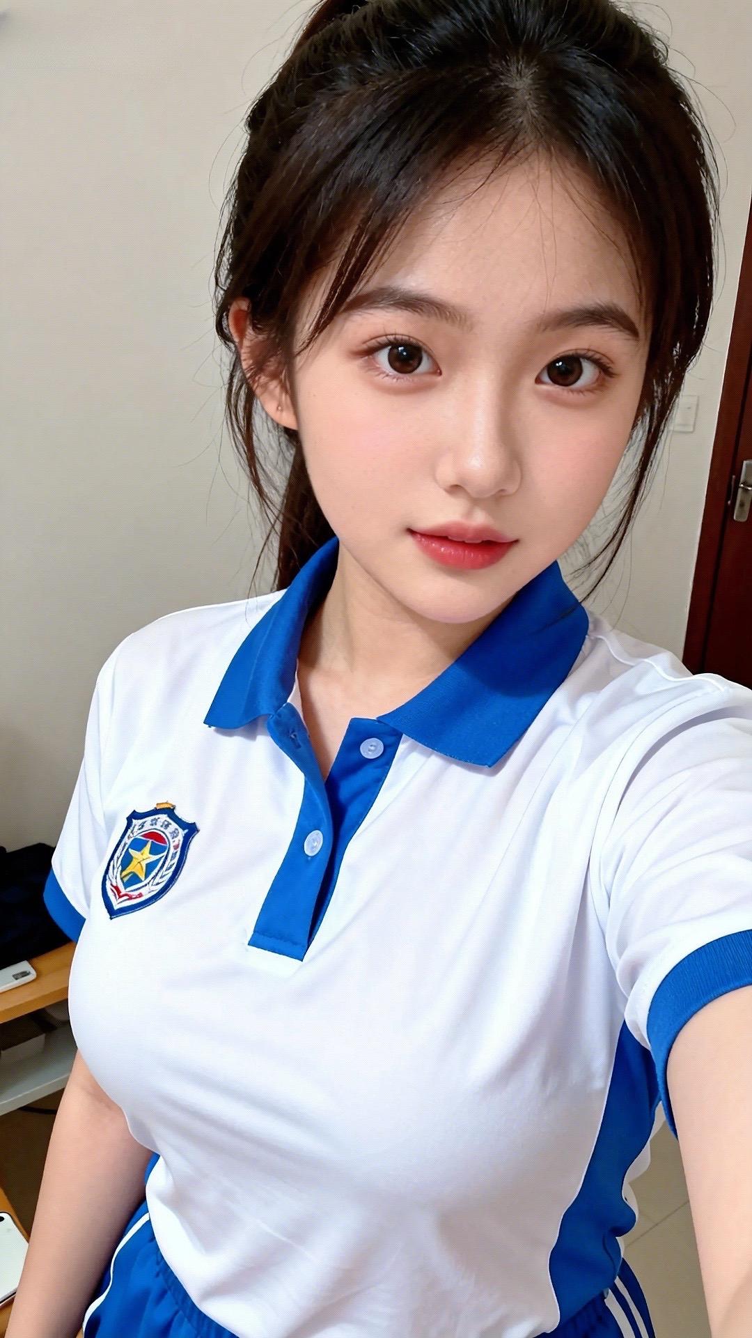 清纯女神 高马尾 美女 校园 爱了爱了