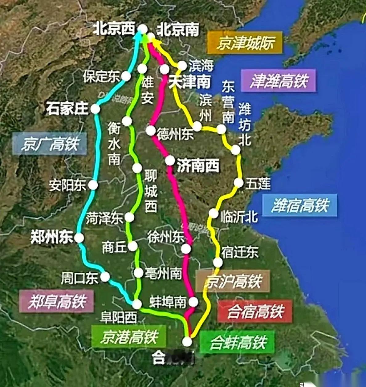 京沪高铁规划线路时是没有合肥什么事的，那是合肥进京是没有直达线路的，还得从省内蚌