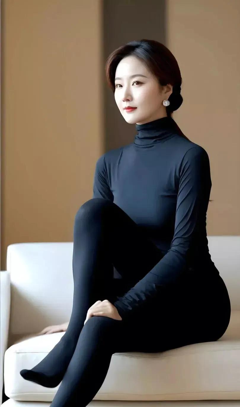 绝对女神级！黑色保暖内衣，尽显绝美身材，颜值，身材超一流。