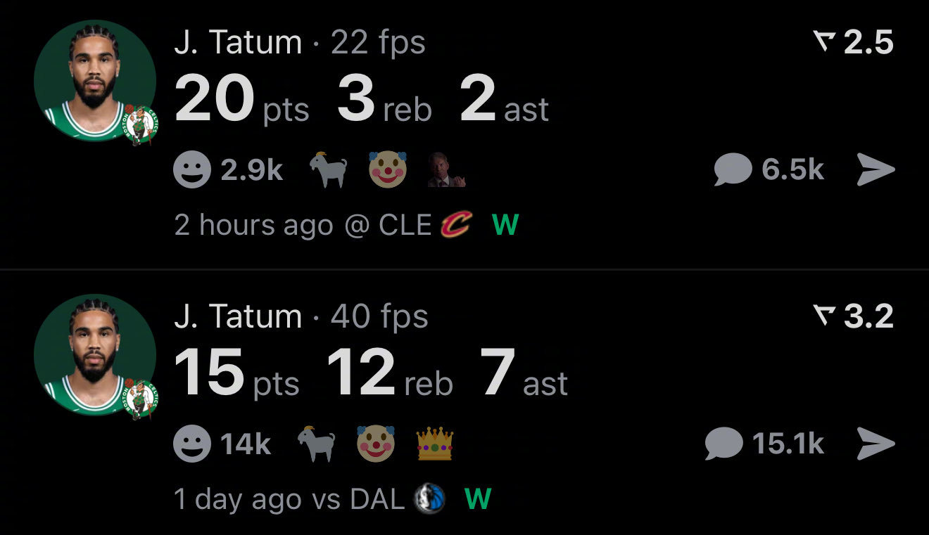 塔图姆的第二场比赛，凯尔特人109-98击败骑士，塔图姆出场27分钟，16投6中