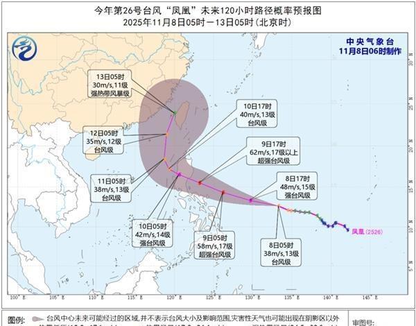 10日中午至夜间将移入南海】今年第26号台风“凤凰”于7日晚上由强热带风暴级加强