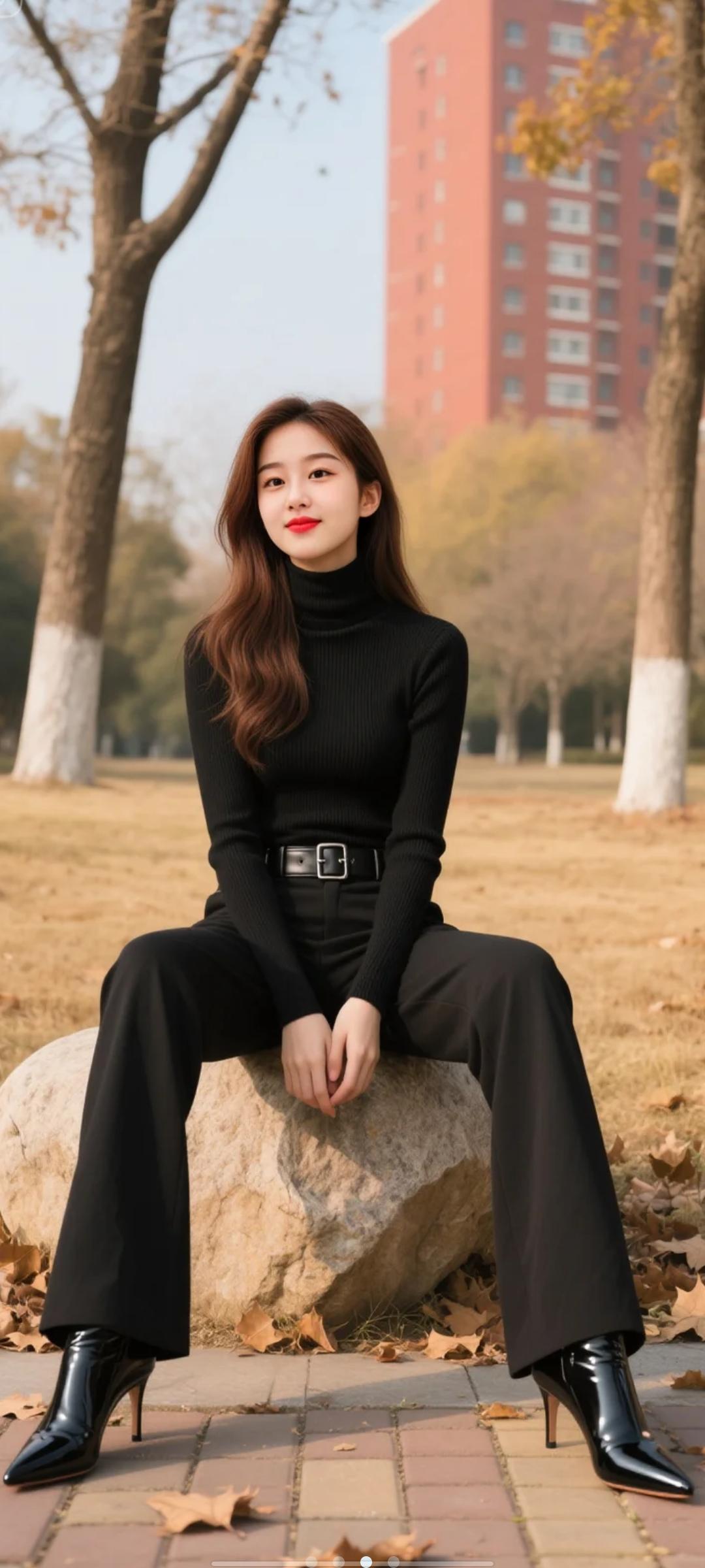 优雅气质的穿搭，一身黑色，庄重又漂亮！