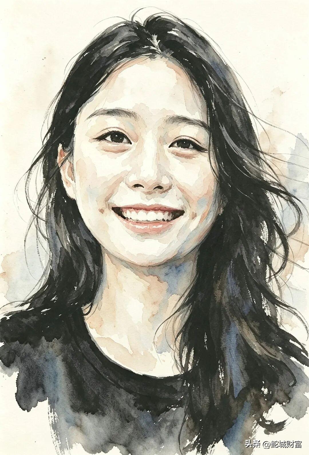 朋友送的画，看得出她对自己作品挺满意，但我觉得不够好，因为淑柔的脸被画得有点歪。