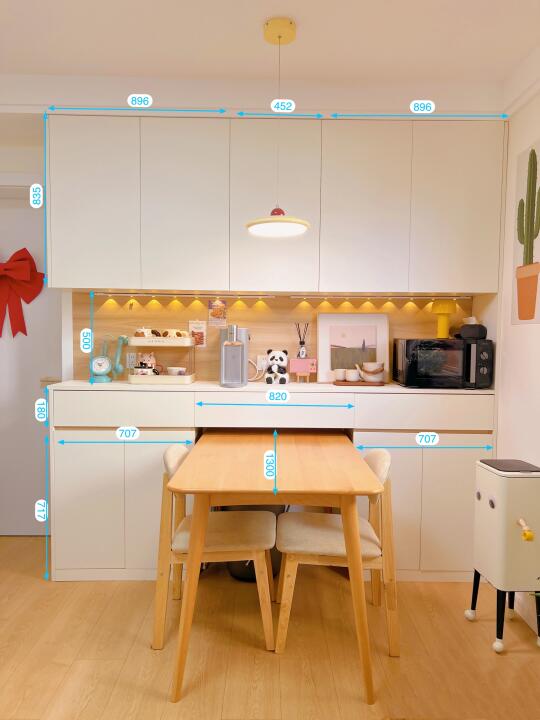 小户型最不后悔的设计❗️餐边柜➕嵌入式餐桌