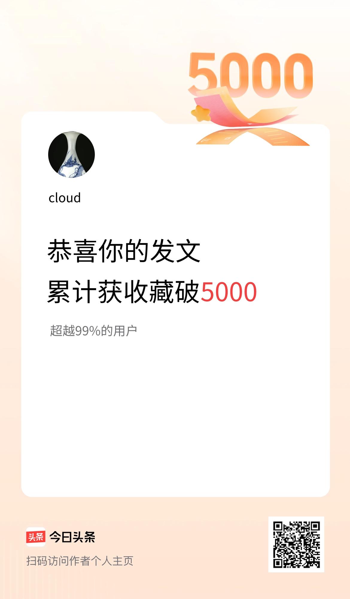 我在头条累计获收藏量破5000啦！
