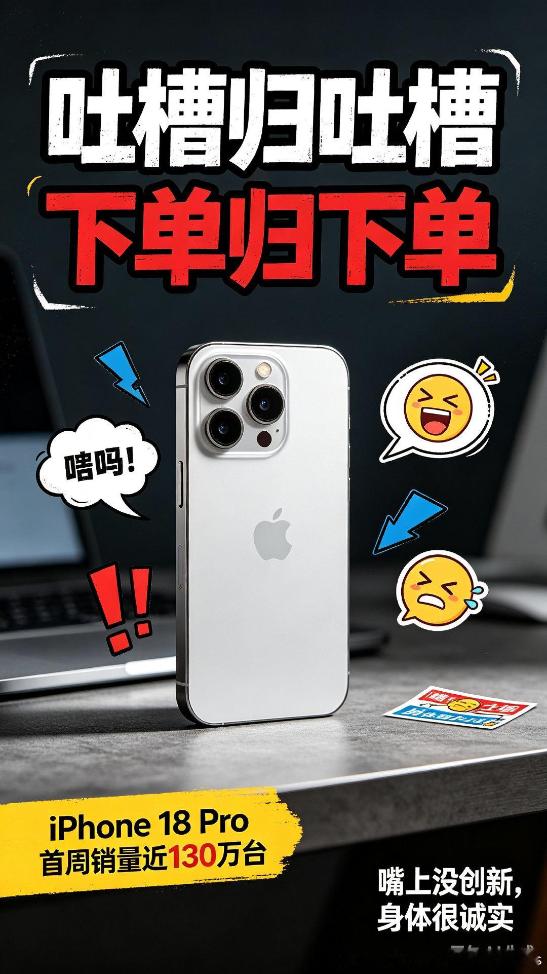 iPhone18Pro系列国内销量曝光网上大量吐槽创新不足、涨价，但实际销量逆势