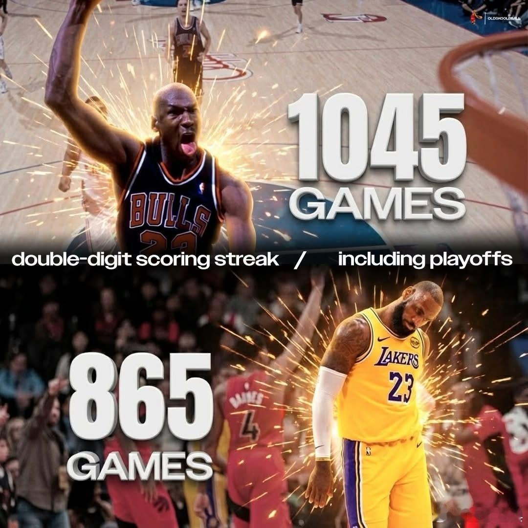 这一切源于"仅常规赛"与"含季后赛"连续纪录的统计差异：数据解析：👉 勒布朗·