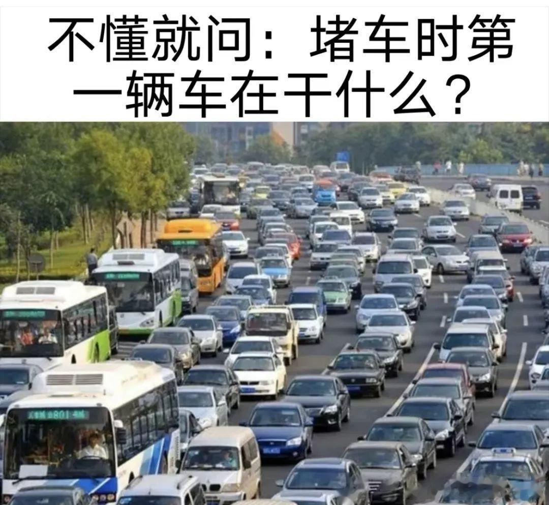 堵车时第一辆车在干什么？[二哈] ​​​