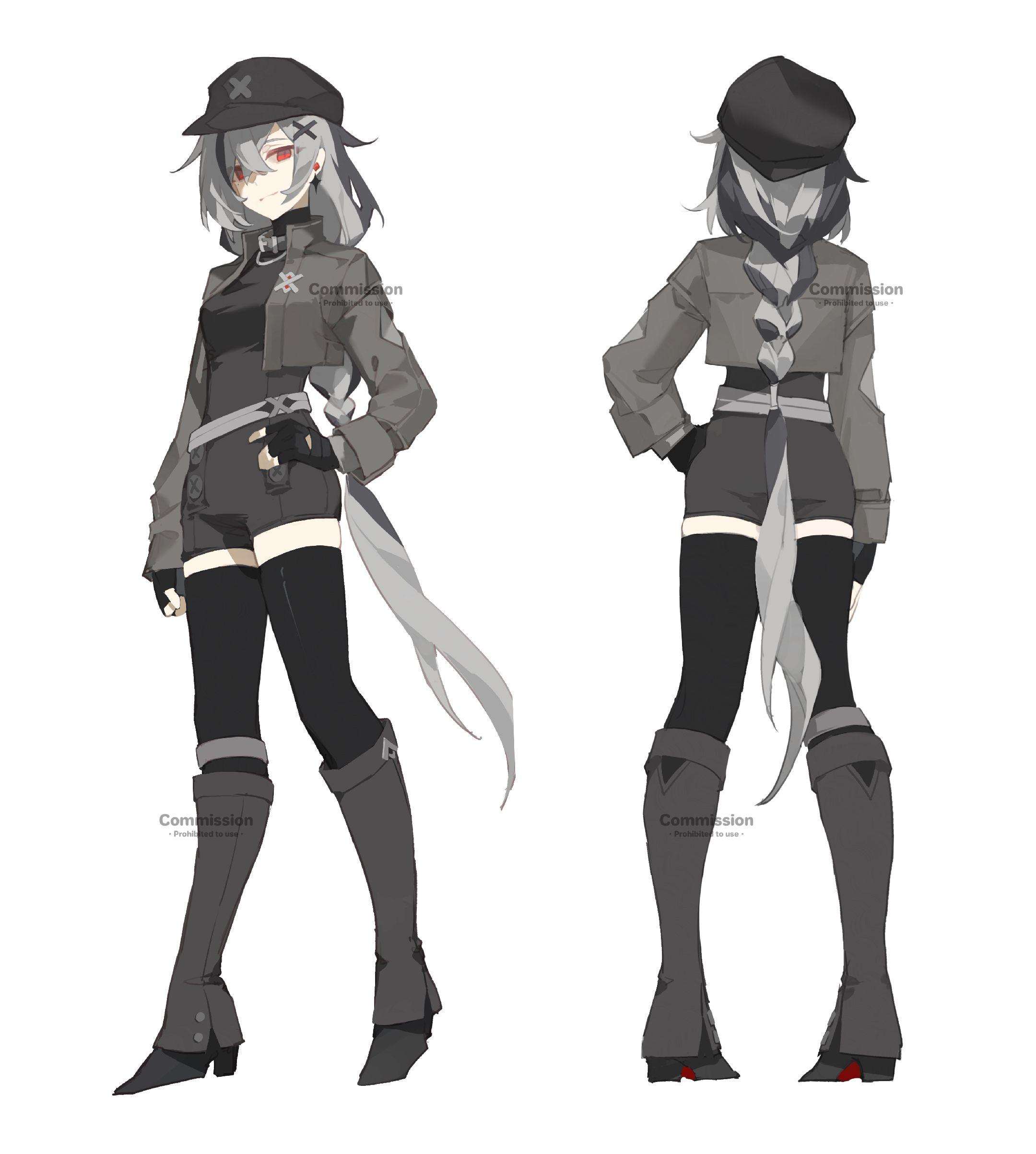 我会时不时进行一个画oc的动作。新衣服生出来了 顺便摸了点鱼 部分参考