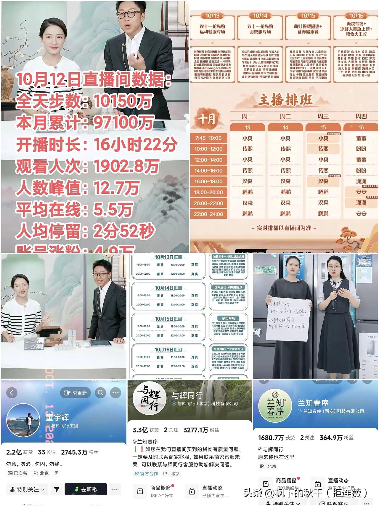 家人们！与辉同行这波操作也太猛了吧！10月12号起连续四天业绩破亿，这数据看得人