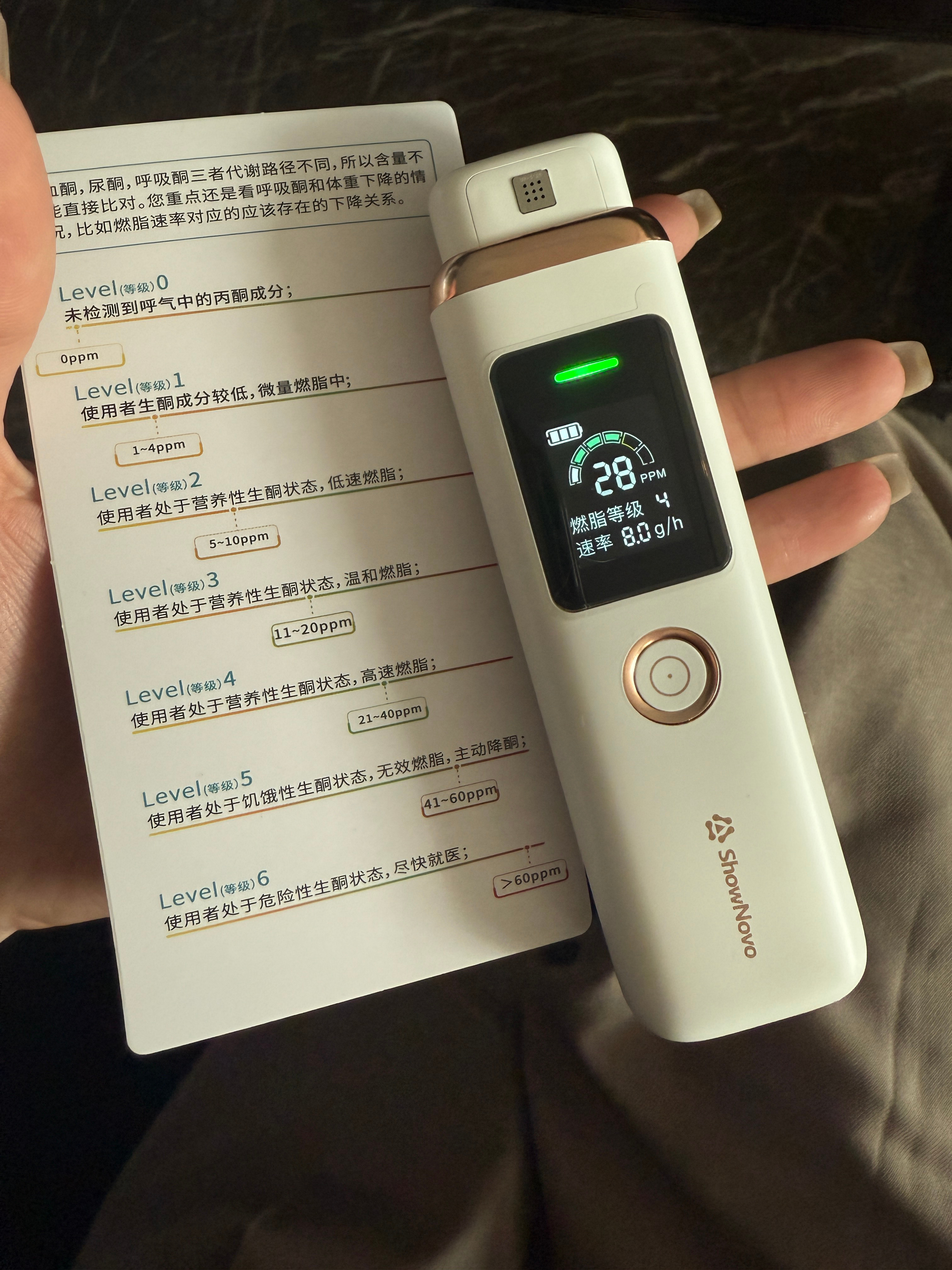 买了个检测生酮状态的智能机 太强！（时代原来都发展成这样了[揣手]）！很清晰的就