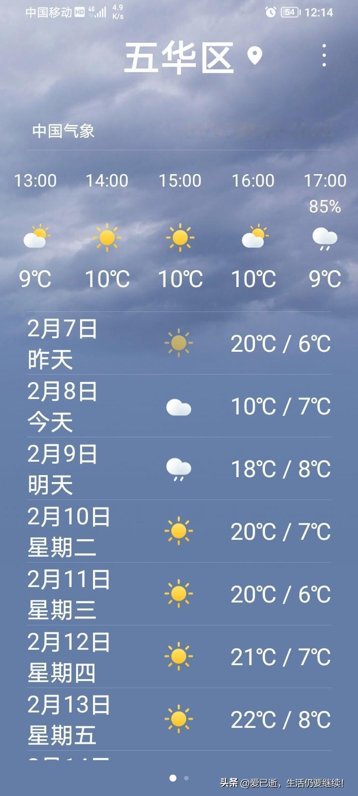 昆明今天突然大降温超过10度
今天的云南昆明市突然大幅降温，让生活在这个城市里的