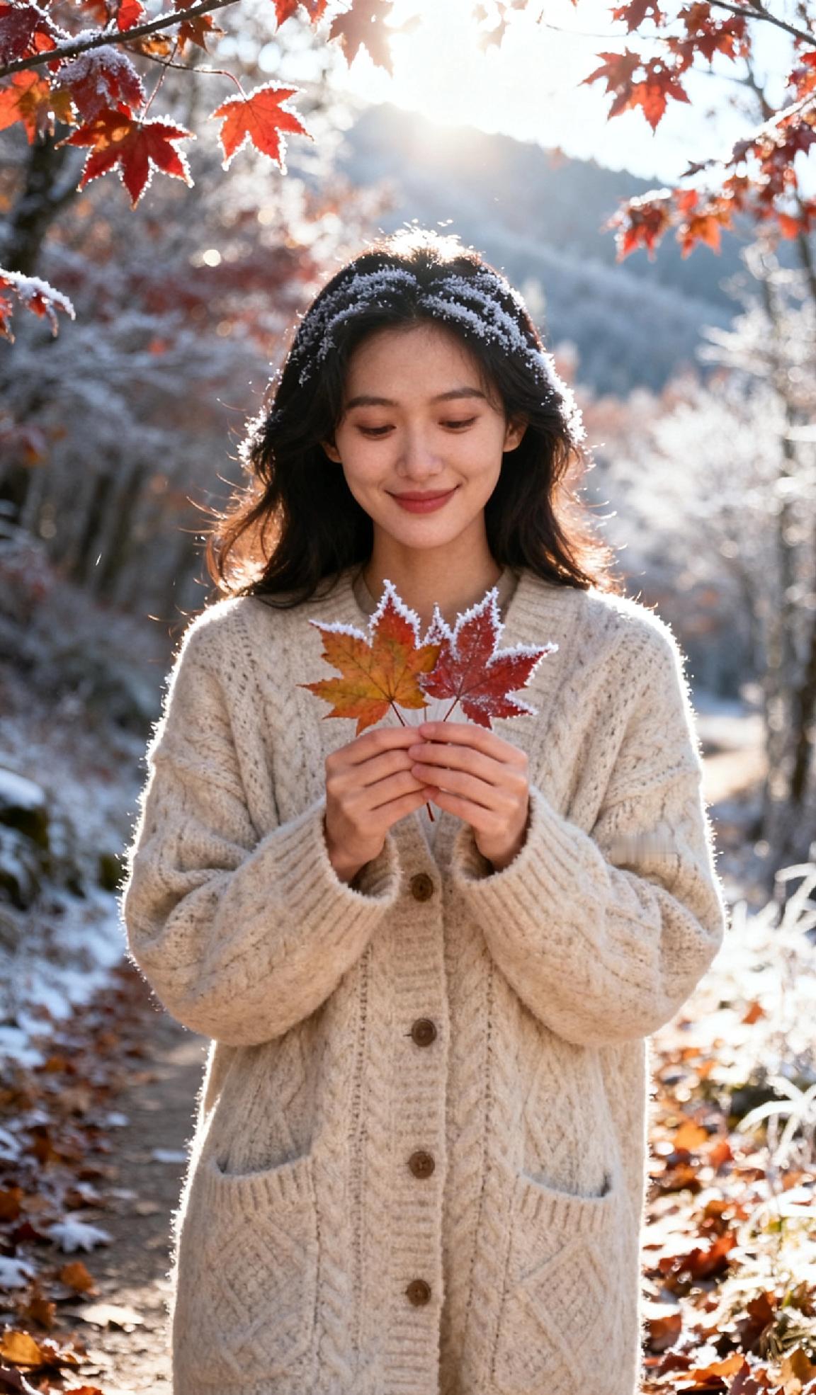 《霜降至，美好双降》
今日霜降，秋末霜叶染红天际。这是秋天的收官节气，寒意渐浓。