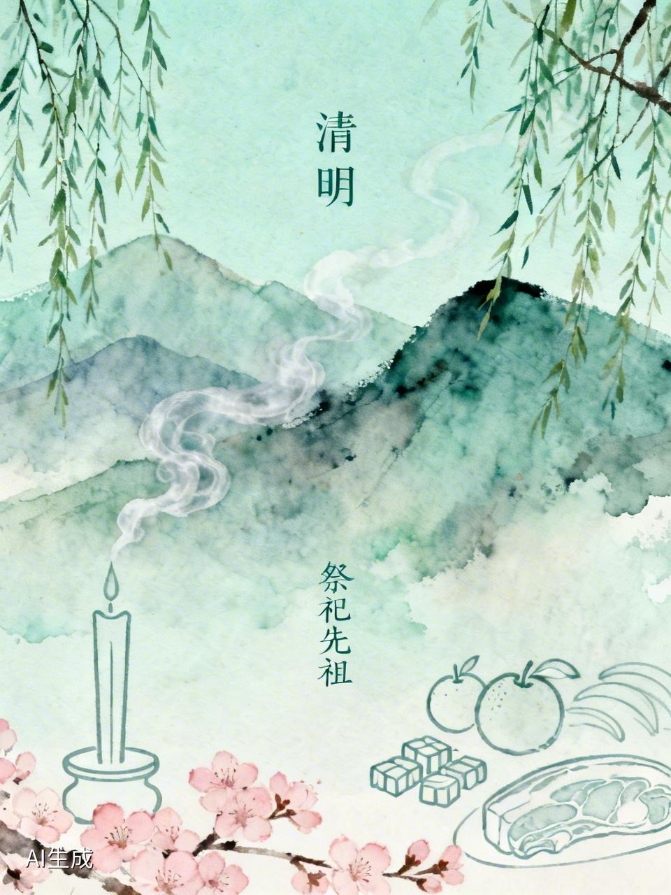 大多数人都会亲临坟前跪拜仙逝的列祖列宗，备上水果、糖果、刀头（猪肉）、白酒等祭祀