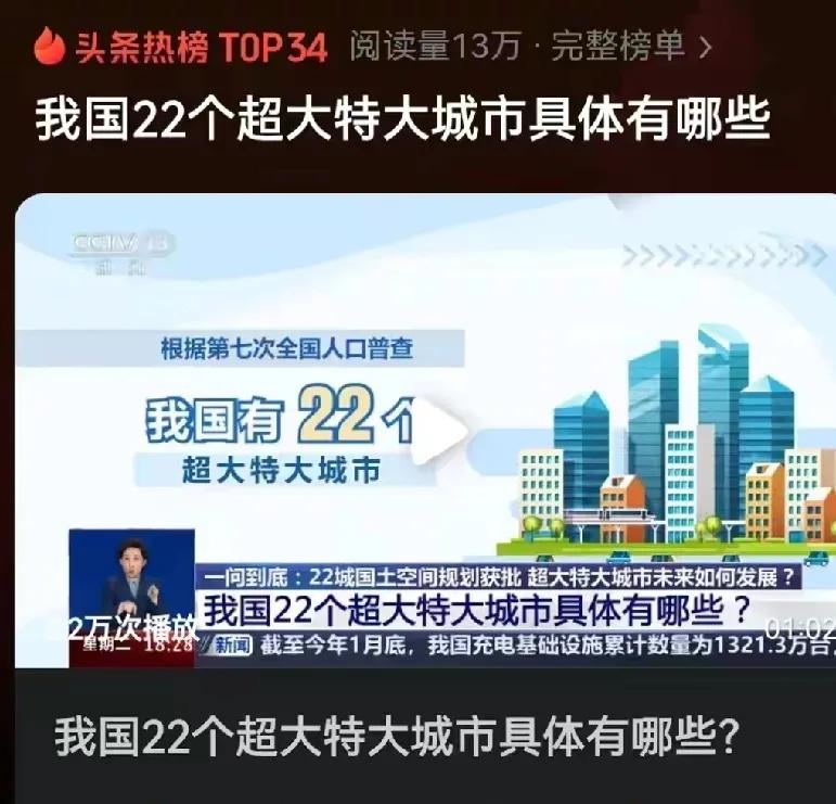 2025年2月21日，新闻报道，最新超大城市和特大城市名单。

其中超大城市有7