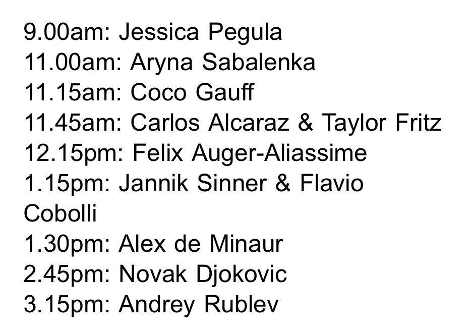 小德澳网1/13号周二训练计划——墨尔本时间下午14:45-15:15。另外1/