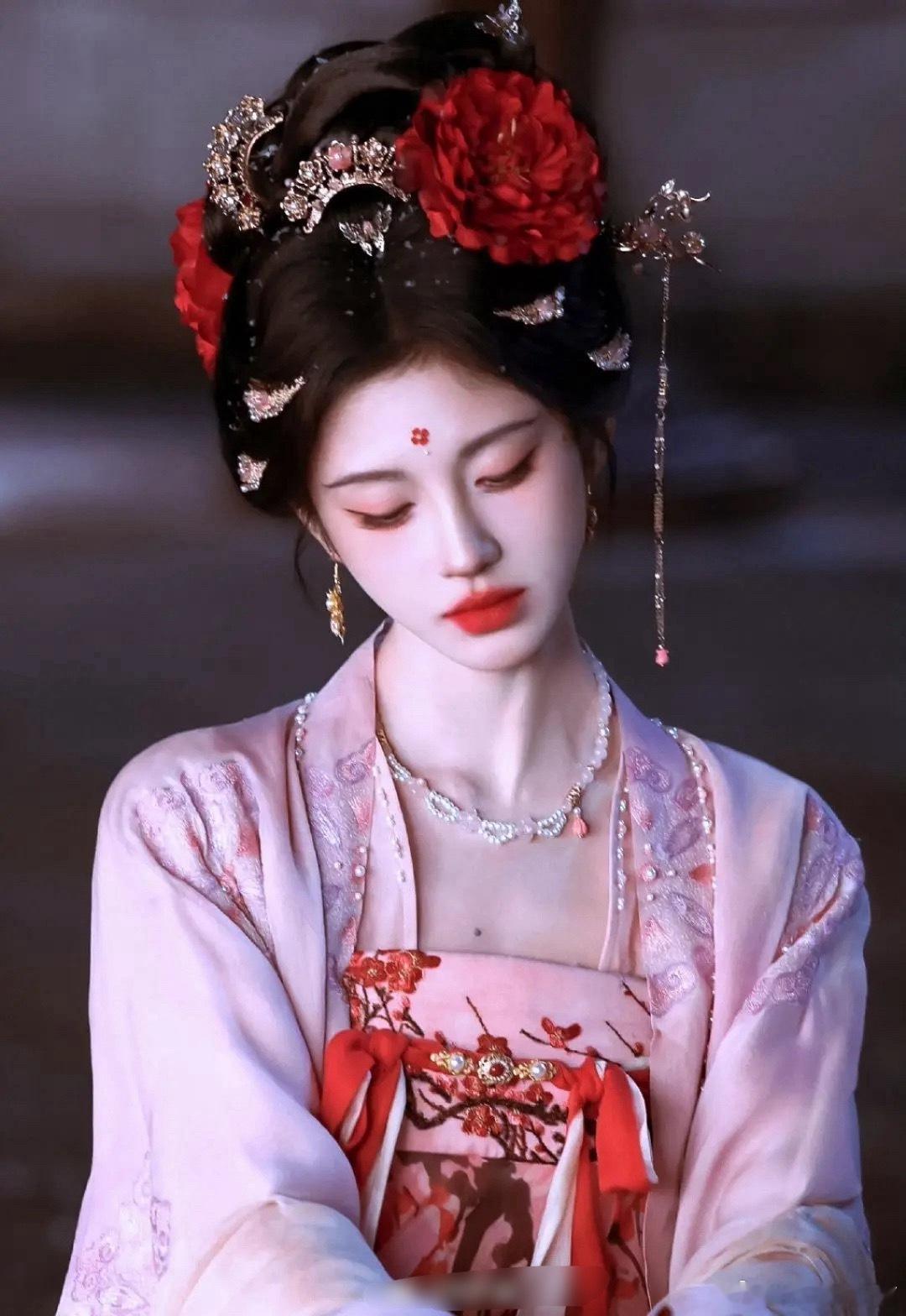 鞠婧祎、田曦薇唐装妆造同框清冷闺秀vs盛唐甜公主，两种完全不一样的唐风美感，大家
