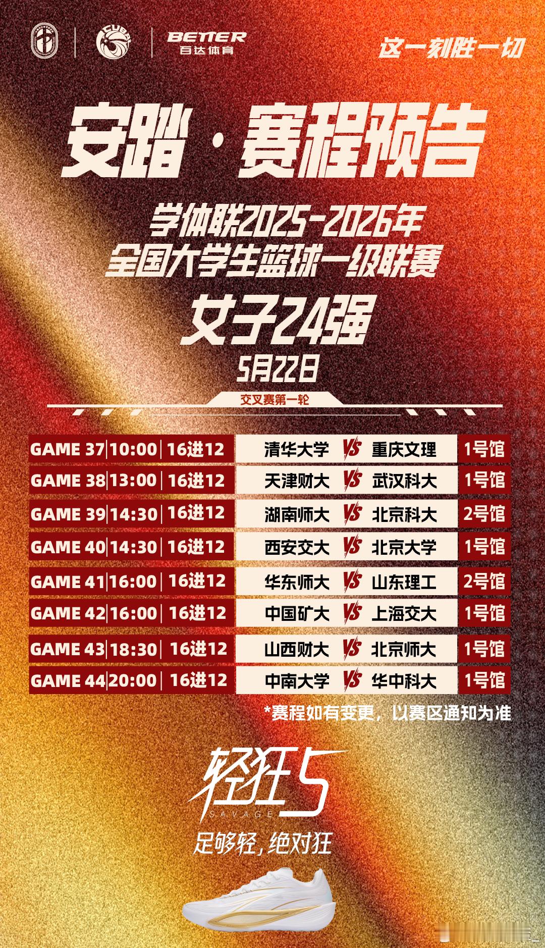 【CUBAL女子组16进12首轮预告，生死战开打！】16 进12的残酷对决，没有