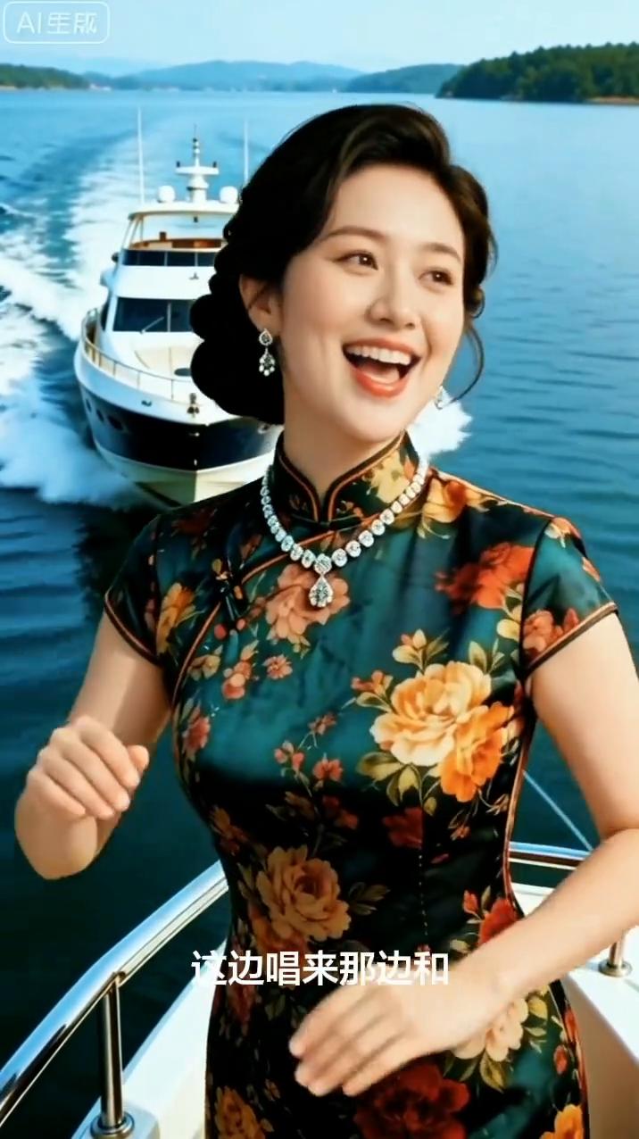 唱山歌。
这边唱来那边和，山歌好比春江水。不怕滩险弯又多，弯又多。