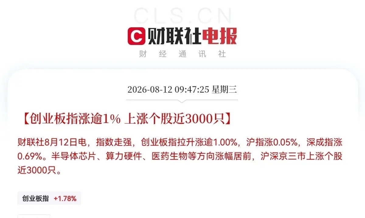 今日大科技全线吹响反攻号角了，半导体涨近3％，存储芯片涨近2％，CPO概念涨超4