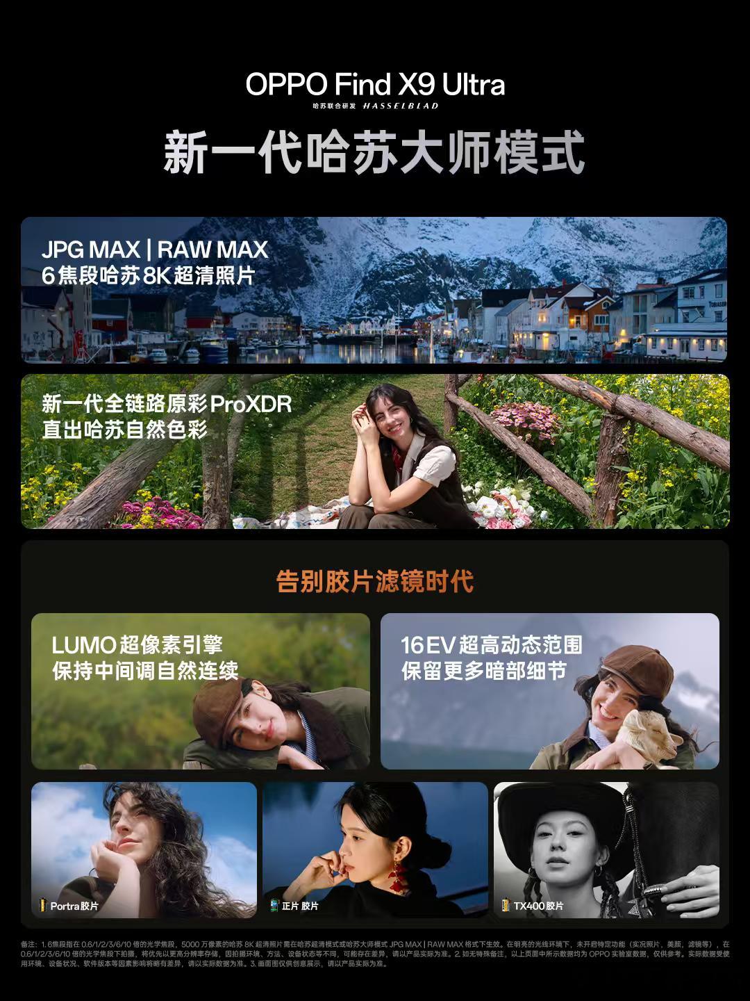 OPPO Find X9 Ultra升级全新一代哈苏大师模式，支持6焦段直出哈苏