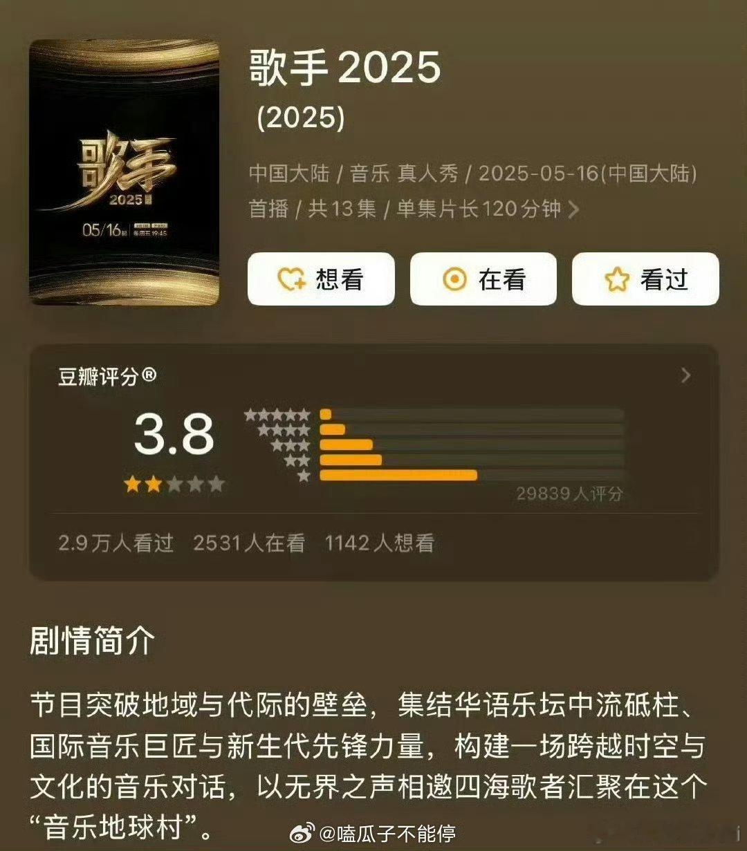 歌手开分了3.8分，说实话高了低了？ ​​​