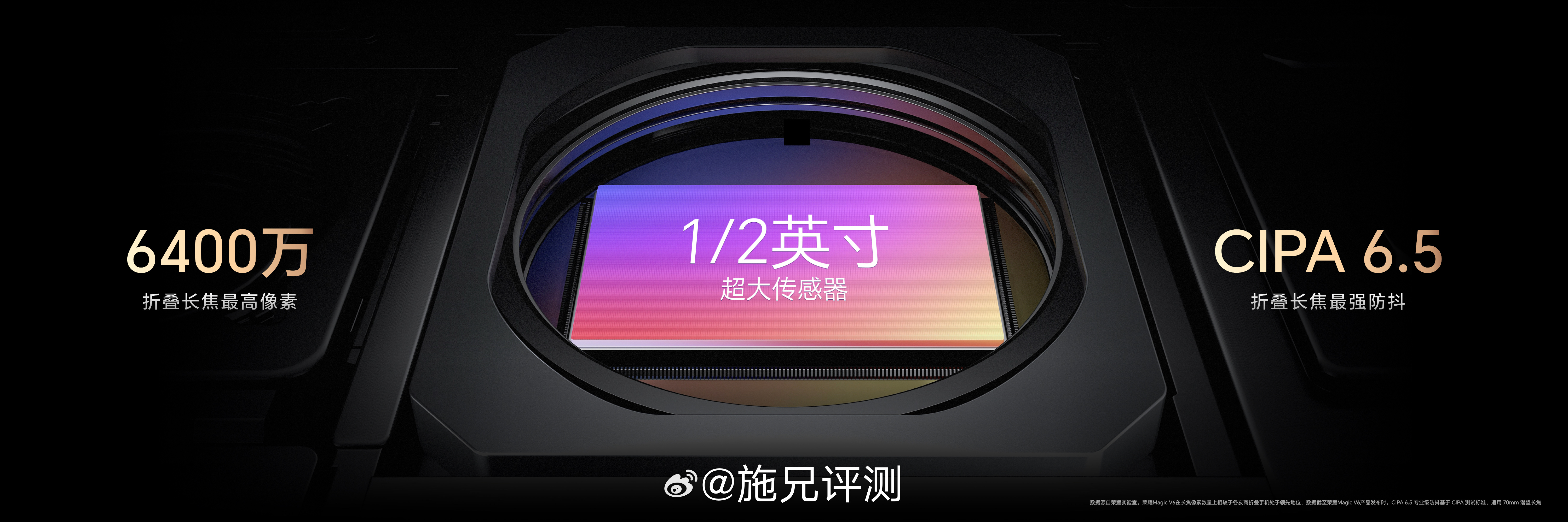 荣耀Magic V6折叠屏影像天花板来了！6400万超高像素潜望长焦1/2英寸大