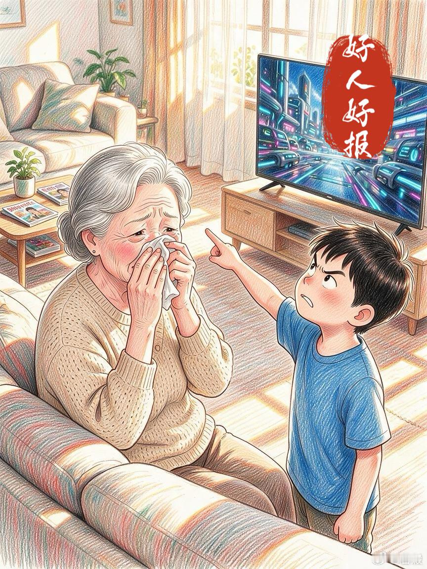 【微小说：好人好报】        奶奶爱看好人有好报类的AI剧，经常看的老泪纵