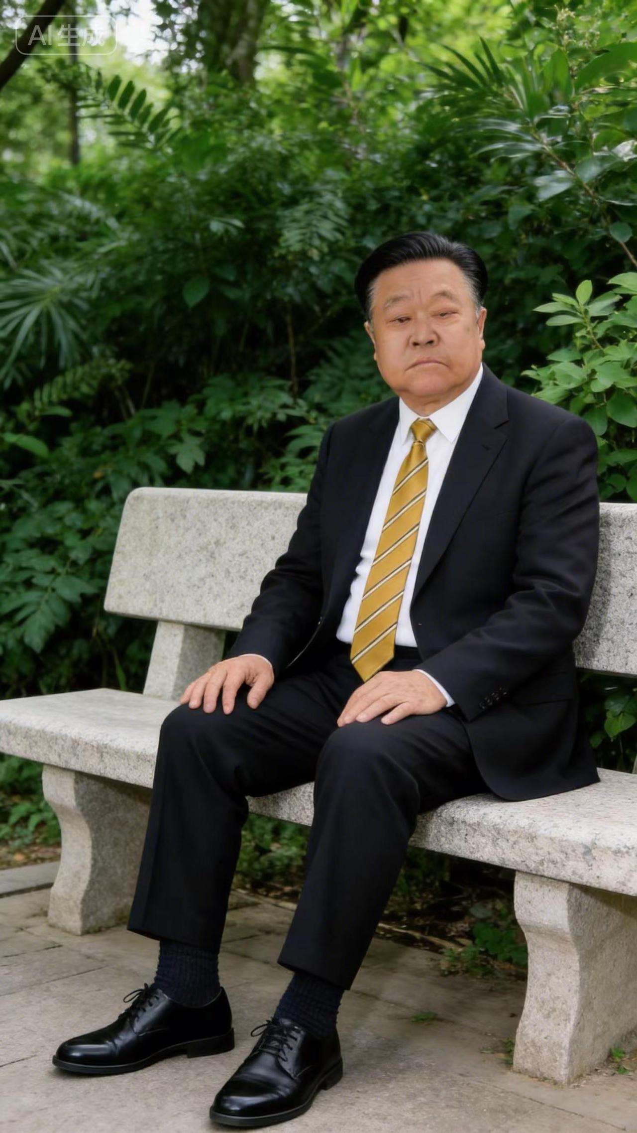 坐在长石凳子上，小息片刻