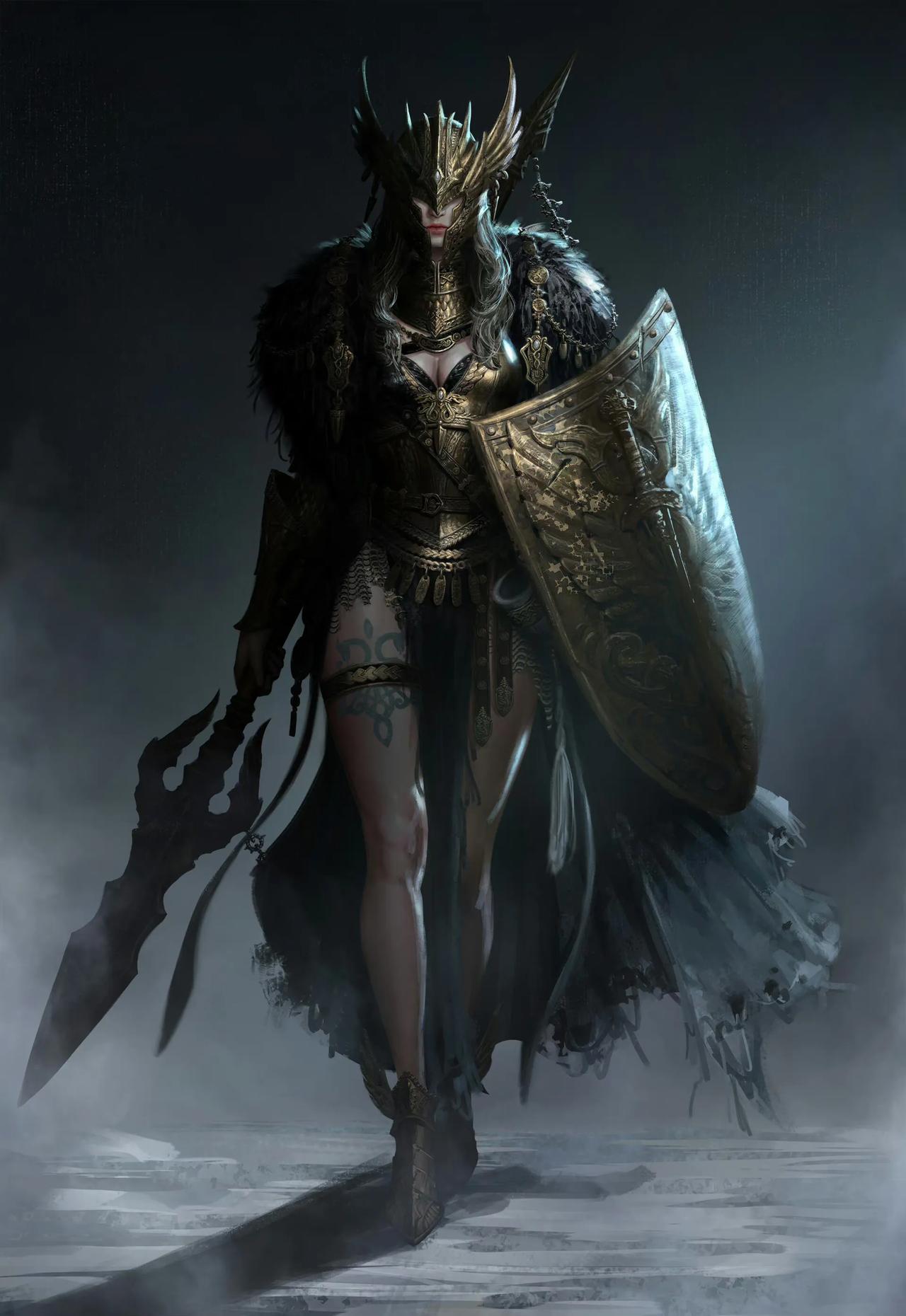 画师KwanSoo Ha的维京女战士角色设计