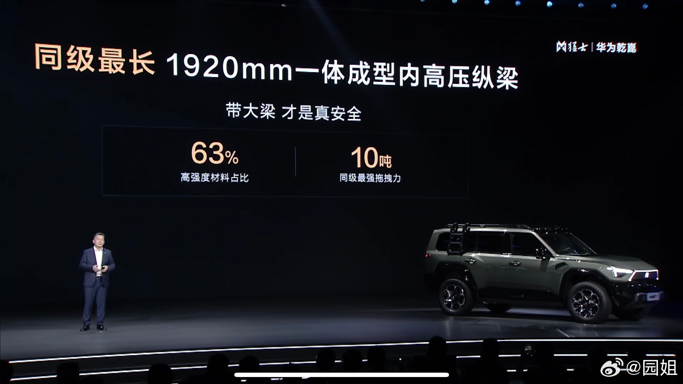 #华为乾崑与猛士开启智能越野时代#猛士M817，1920mm一体成型内高压纵梁，