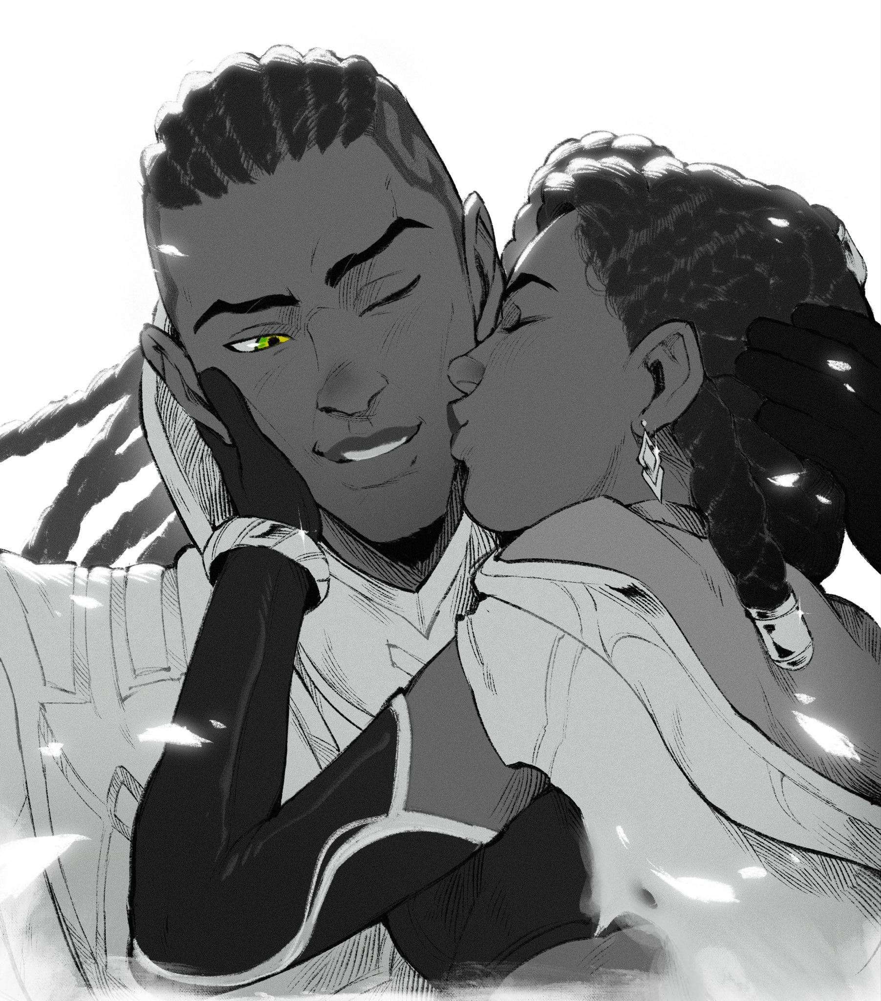 卢锡安&赛娜（cr:greeniris_）英雄联盟