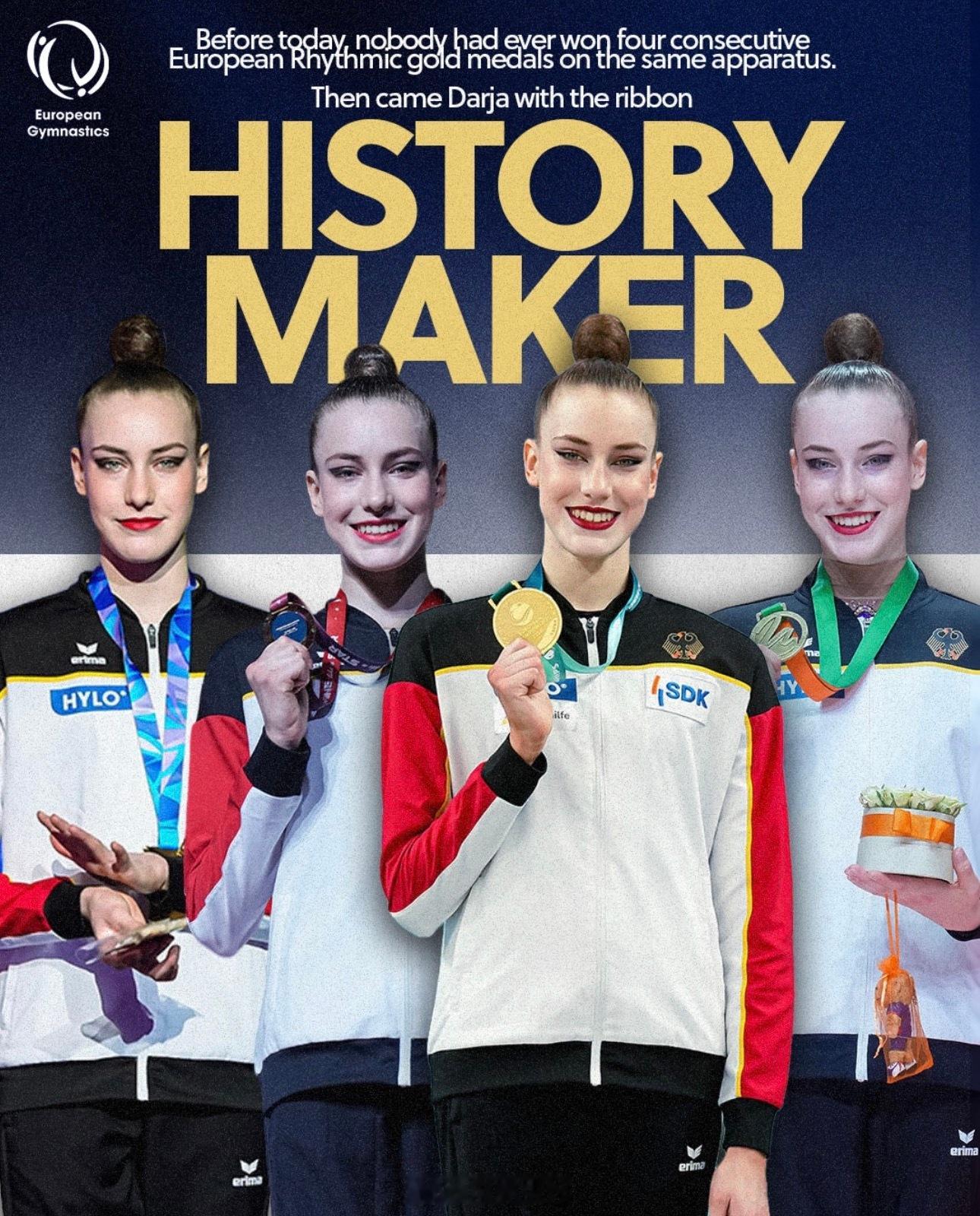 糯米老师欧锦赛带操四连冠，历史第一人👑darja varfolomeev艺术体