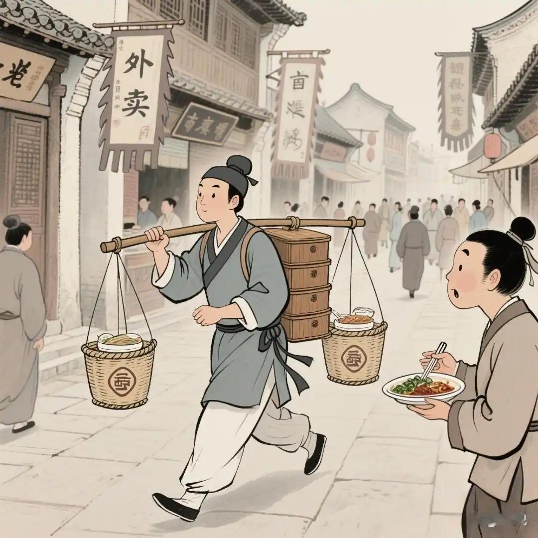 宋朝外卖并非孤例，而是市民经济繁荣的标志性产物。
外卖生态的三重基础
市井成熟：
