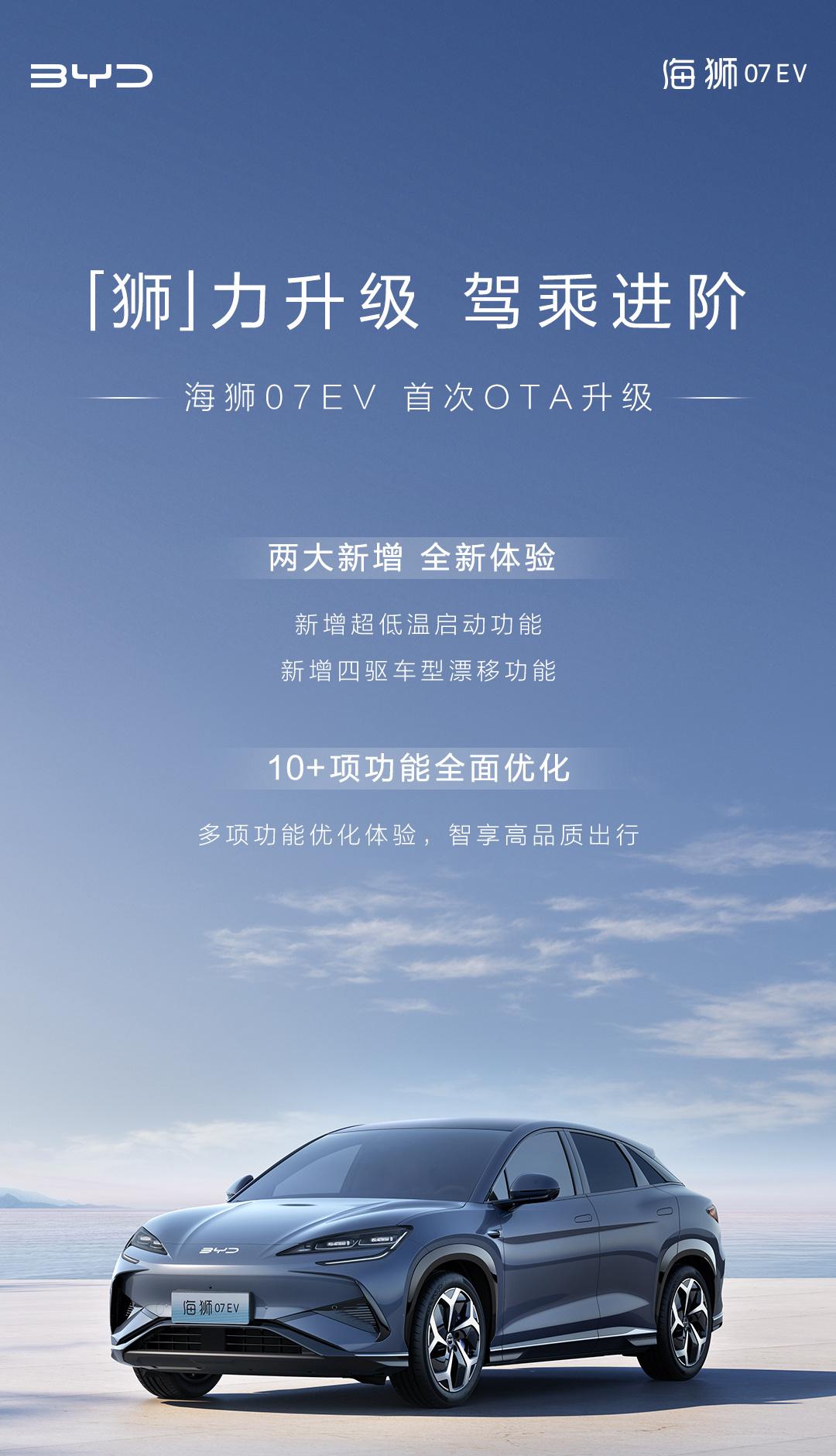 海狮07EV新增漂移模式！有趣有趣，近日海狮07EV推送了新版本的OTA，带来1