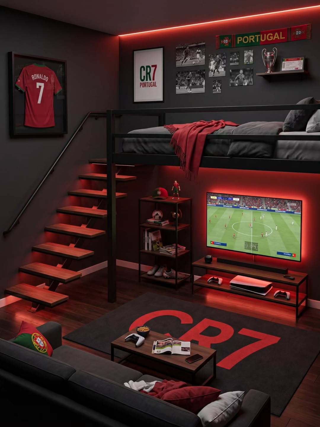 C罗c罗 有一间CR7主题屋