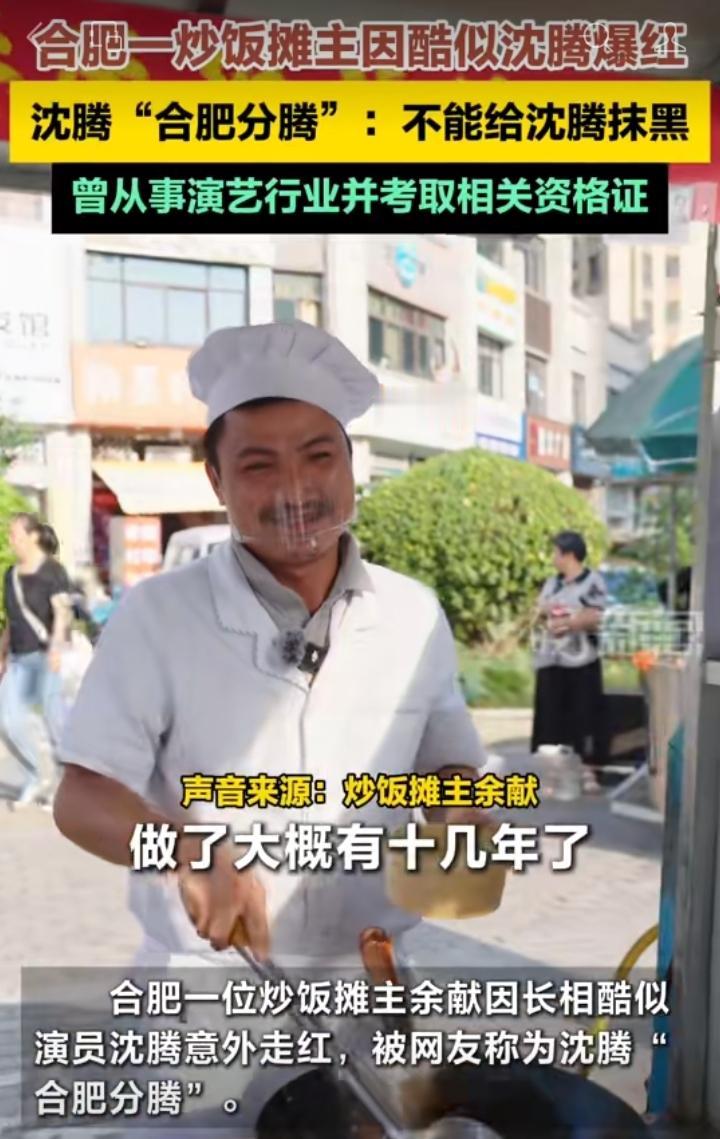 合肥炒饭摊主余献因为长相撞脸沈腾意外走红，被网友戏称作“合肥分腾”。摊主已经摆摊
