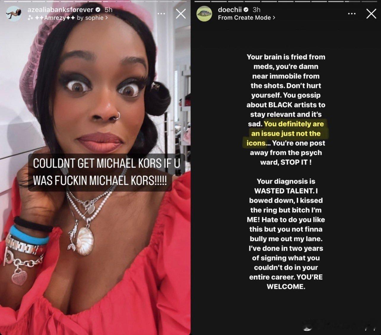 经典回顾Doechii和Azealia Banks用麻辣鸡的歌词互相diss对方