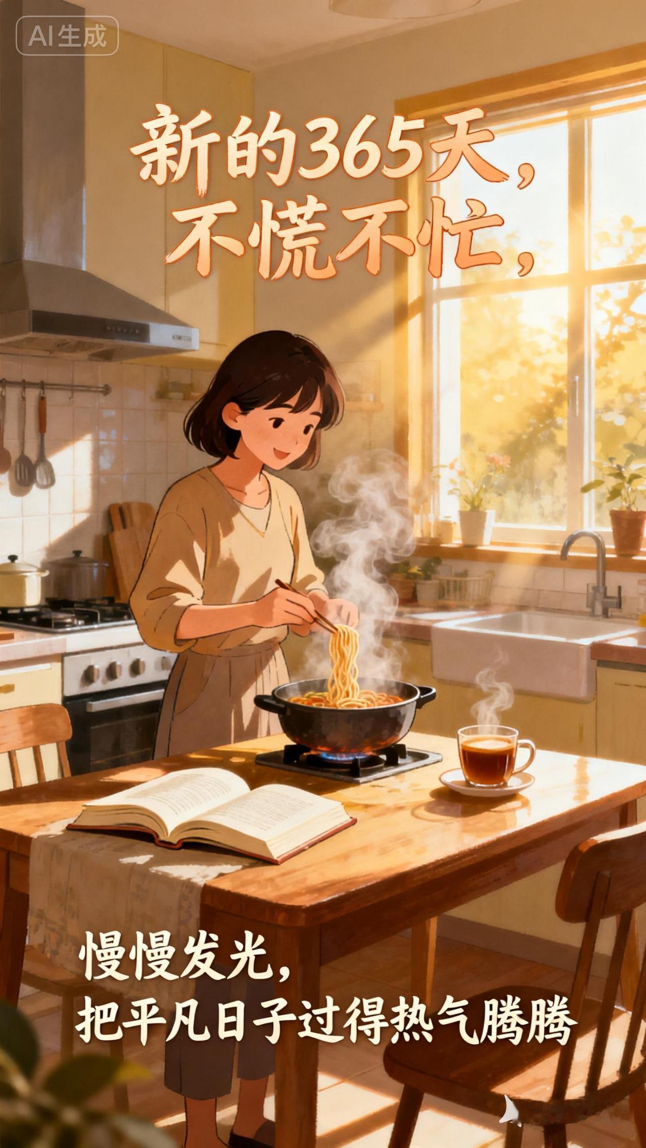 一人一句新年祝福新的365天，不慌不忙，慢慢发光，把平凡的日子过得热气腾腾。