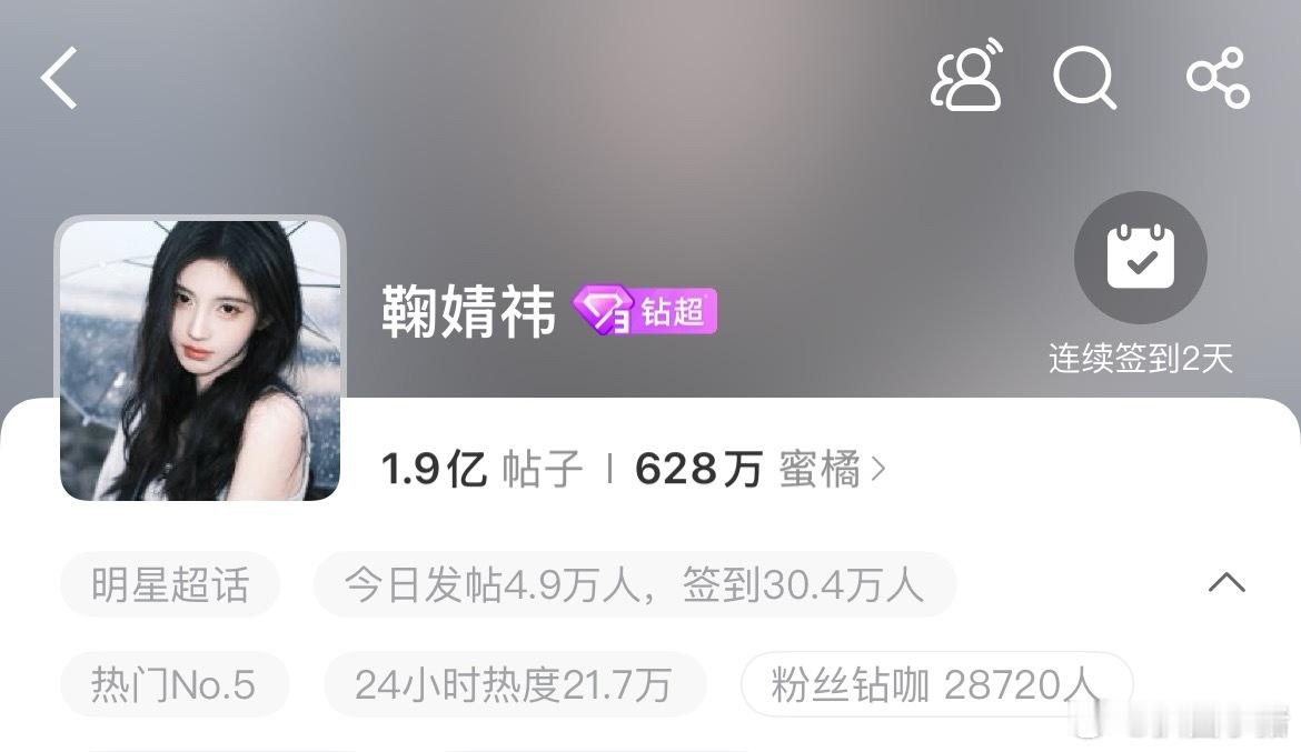 鞠婧祎今天超话签到人数30万➕！小鞠🔥🔥的鞠婧祎超话 ​​​