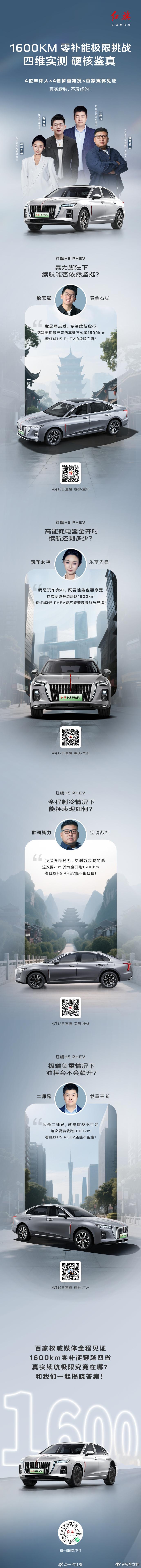 红旗 H5 PHEV 续航大揭秘，直播预热来袭！家人们，全程在线硬钢红旗哈！此前