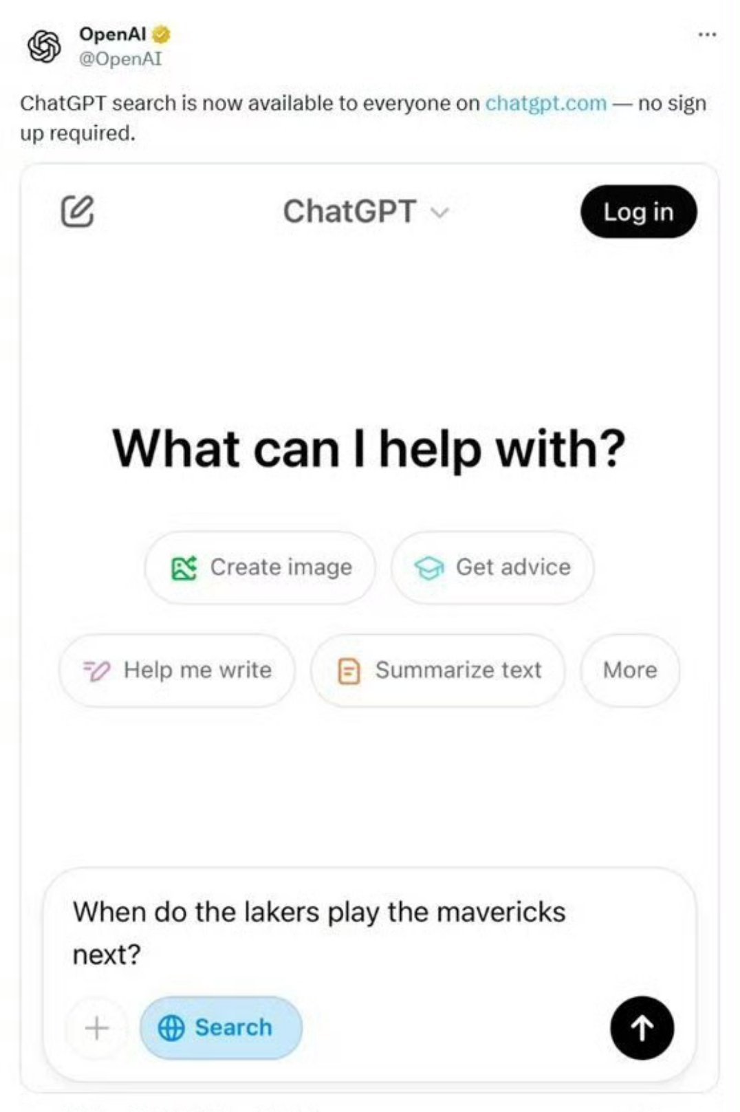 ChatGPT搜索功能今起人人可用  嚯！这会出来冒泡了～现在全世界的人都在用D