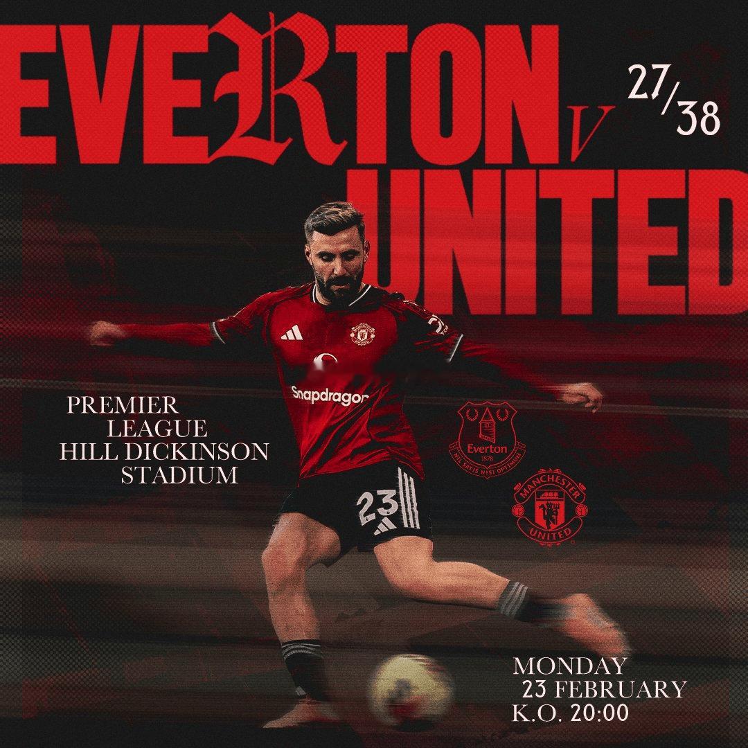 02月23日讯 北京时间明天凌晨，英超联赛第27轮，埃弗顿将在主场迎战曼联。赛前