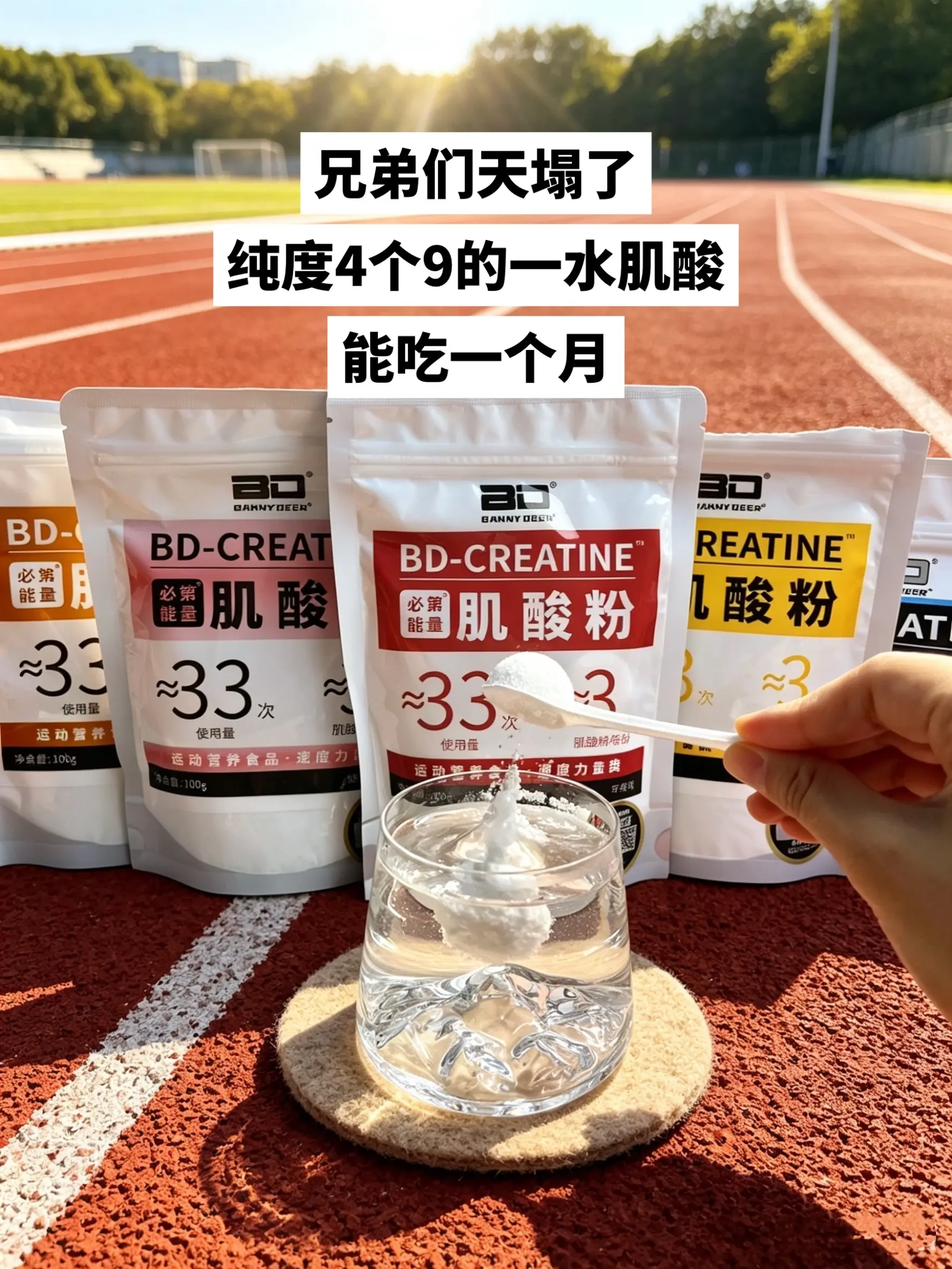 一水肌酸卷起来了，有运动习惯的兄弟们冲