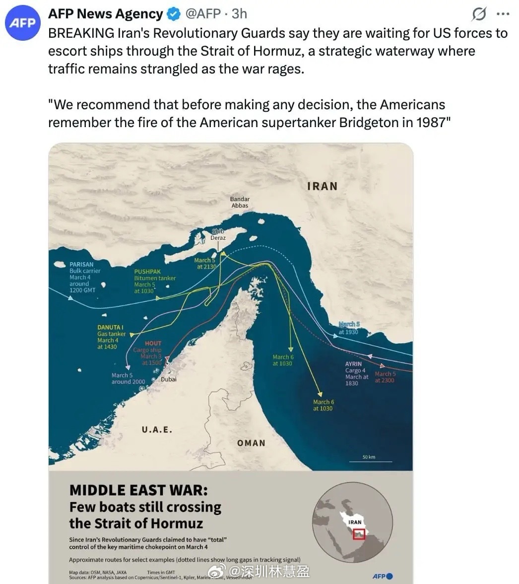法新社：伊朗伊斯兰革命卫队警告，将摧毁试图冲破封锁的美国油轮- 伊朗革命卫队表示