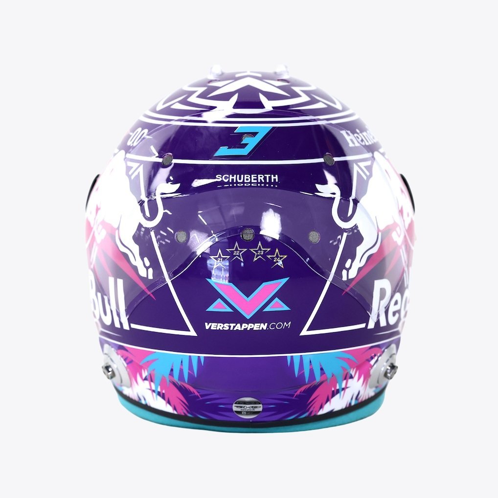 红牛车队车手维斯塔潘本周F1迈阿密🇺🇸大奖赛特别版赛车头盔💜F1赛车202