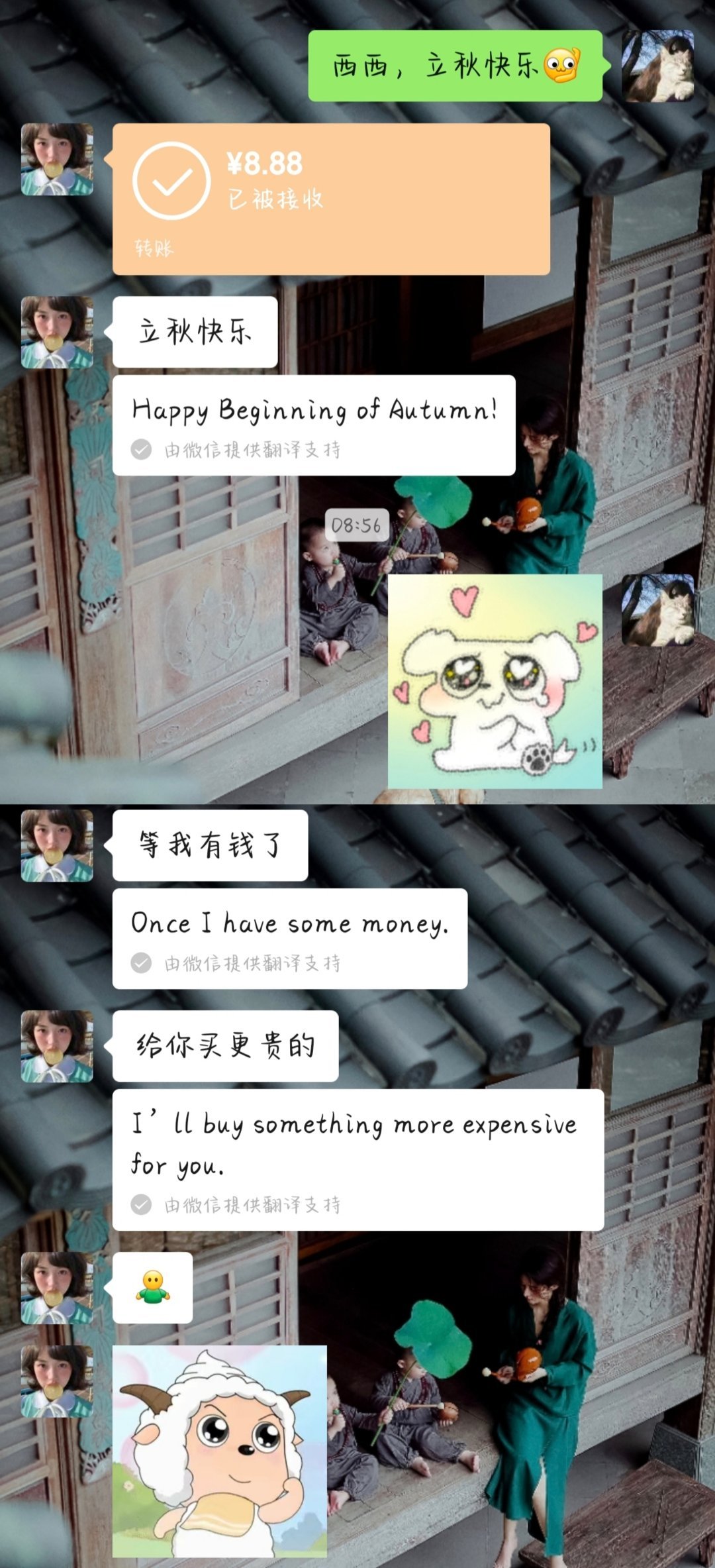 立秋快乐，西西宝宝超好的，爱你