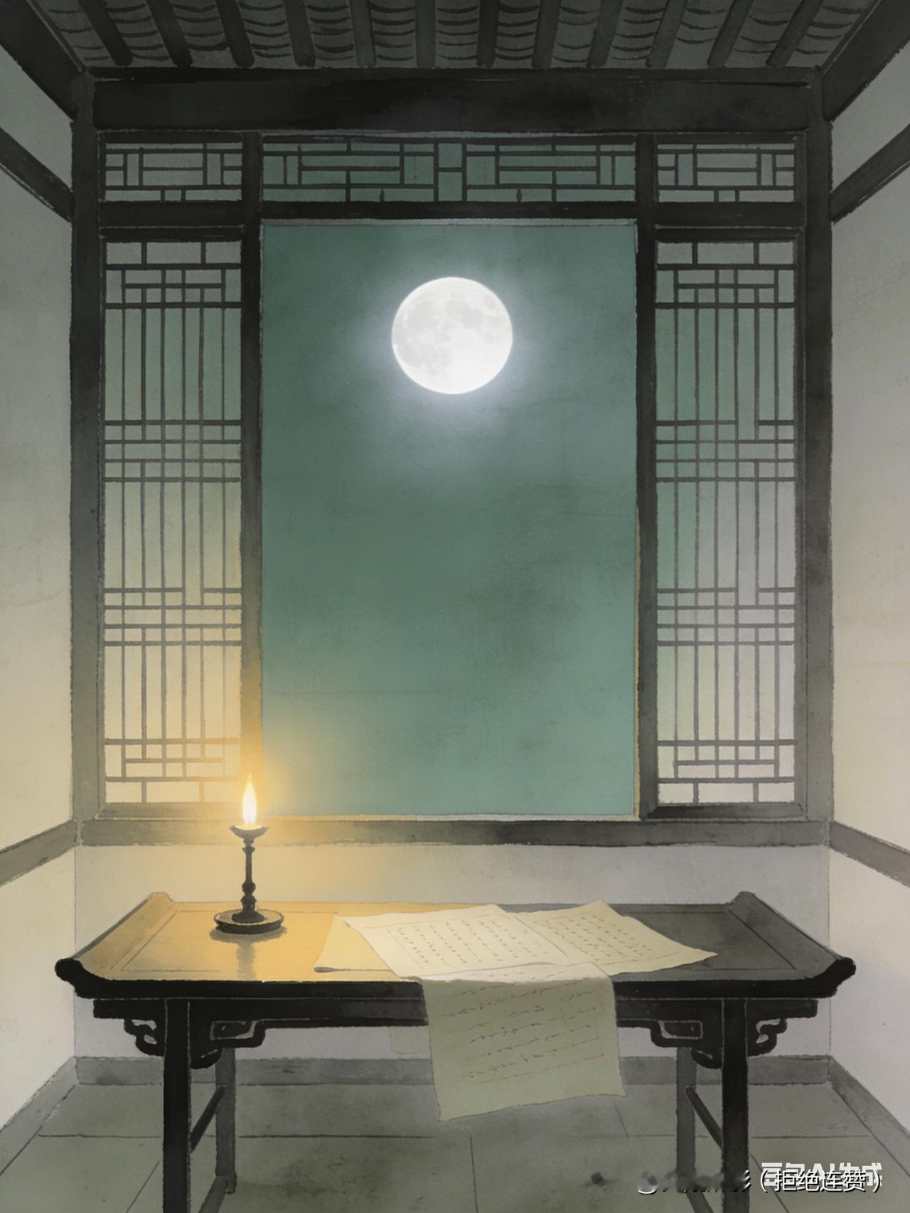 满纸心声空对月，
清风作伴亦安然。
文章写尽无人赏，
徒有孤灯伴我寒。

（无流